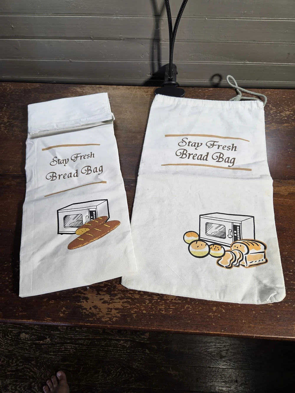 Stay Fresh Bread Bag Set - White Cotton Bread Storage Bags